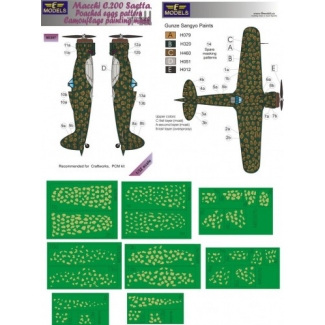 Macchi C.200 Saetta Poached eggs pattern Camouflage Paint. Mask (1:32)