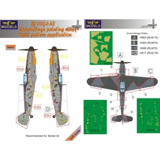 LF Models 3503 Messerschmitt Bf 109G-6AS Camouf. Paint.Mask (Field application) (1:35)