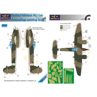 LF Models M48102 Westland Whirlwind Mk.I Late Camouflage Painting Mask (1:48)