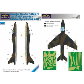 Hawker Hunter T.Mk.7/8 in RAF service Camouflage Painting Mask (1:48)