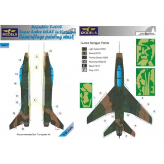 LF Models M4873 N.A. F-100F Super Sabre USAF in Vietnam Camouflage Painting Mask (1:48)