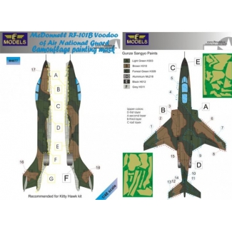 LF Models M4877 RF-101B Air National Guard Camo Painting Mask (1:48)