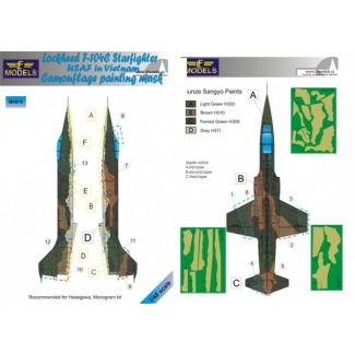 LF Models M4879 Lockheed F-104C Starfighter USAF in Vietnam Camo Painting Mask (1:48)