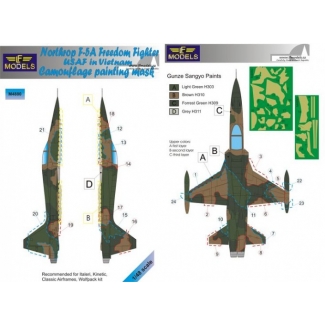 LF Models M4880 Northtrop F-5A FreedomFighter USAF in Vietnam Camo Painting Mask (1:48)