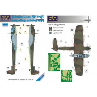 LF Models M4883 Blohm Voss BV 141B Camouflage Painting Mask (1:48)