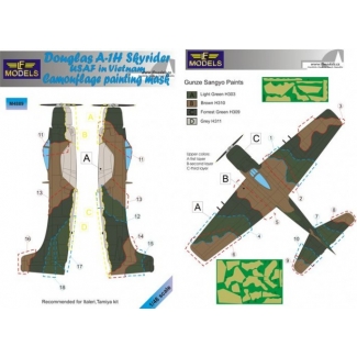 A-1H USAF in Vietnam Camouflage Painting mask (1:48)