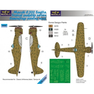 LF Models M4890 Macchi C.200 Saetta Tropical snakelike pattern Camouflage PM (1:48)