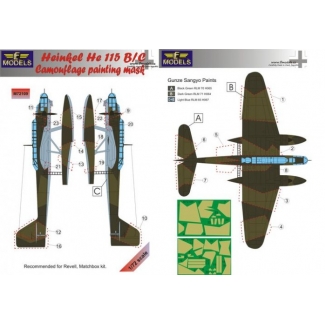 LF Models M72109 Heinkel He 115 B/C Camouflage Painting Mask (1:72)