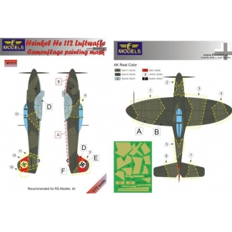 LF Models M72113 Heinkel He 112 Luftwaffe Camouflage Painting Mask (1:72)