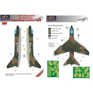LF Models M72114 Vought A-7 Corsair II in Vietnam Camouflage Painting Mask (1:72)