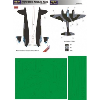 LF Models M7219 De Havilland Mosquito Mk.IV part II. Camouflage Painting Masks (1:72)