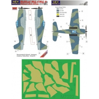 LF Models M7222 F6F-5 Hellcat Fleet Air Aim Camouflage Painting Mask (1:72)