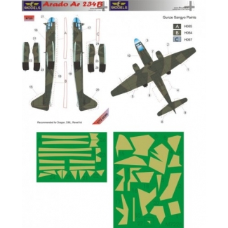 LF Models M7226 Arado Ar 234B Camouflage Painting Masks (1:72)