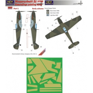 LF Models M7233 Messerschmitt Bf 109E Early part I. Camouflage Painting Mask (1:72)