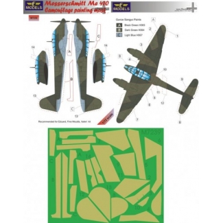 LF Models M7239 Messerschmitt Me 410 Camouflage Painting Mask (1:72)