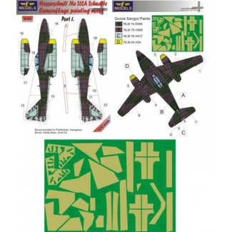 LF Models M7248 Messerschmitt Me 262A Schwalbe Camouflage Painting Mask Part I. (1:72)