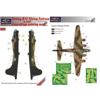 LF Models M7265 Boeing B-17 RAF Camouflage Painting Mask (1:72)