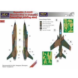 Republic F-105D Thunderchief Camouflage Painting Mask (1:72)