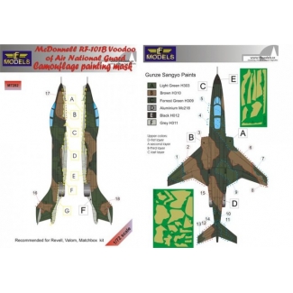 LF Models M7282 RF-101B Air National Guard Camo Painting Mask (1:72)