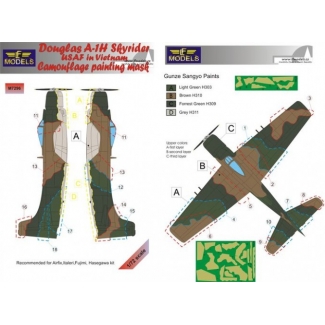 LF Models M7296 A-1H USAF in Vietnam Camouflage Painting mask (1:72)