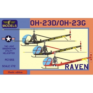 LF Models PE7255 Hil. OH-23D/OH-23G Raven (1x Vietnam war, 2x US training unit) (1:72)