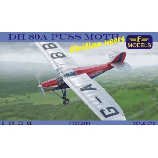 LF Models PE7268 DH 80A Puss Moth Civilian users (1xUK, Czech, Spain, Austria) (1:72)