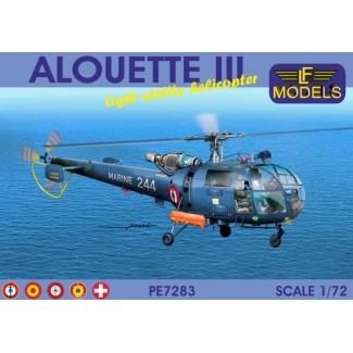 LF Models PE7283 Alouette III Light Utility Helicopter (France, Spain, Malta, Belgium, Switzerland) (1:72)