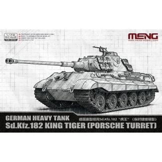 Meng Model 72010 German Heavy Tank Sd.Kfz. 182 King Tiger (Porsche Turret) (1:72)