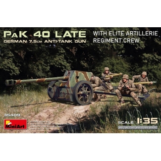 MiniArt 35409 German 7.5cm anti-tank gun PaK 40 Late w/Elite Artillerie Regiment Crew (1:35)