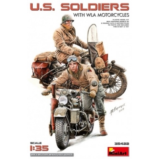 MiniArt 35422 U.S. Soldiers w/ WLA Motorcycles (1:35)