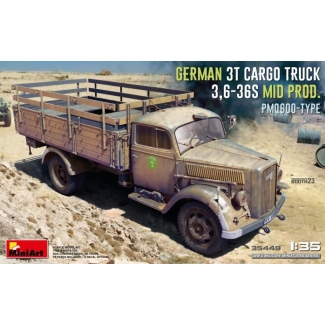 MiniArt 35449 German 3t Cargo Truck 3,6-36S Mid Prod. PmQ600-Type (1:35)