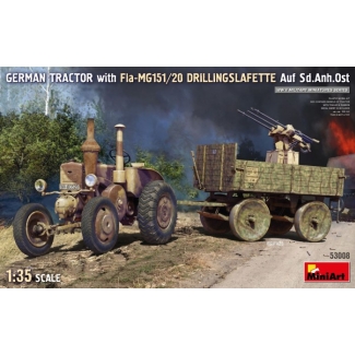 MiniArt 53008 German Tractor with Fla-MG151/20 Drillingslafette Auf Sd.Anh.Ost (1:35)