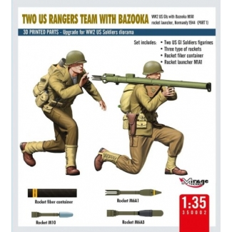 Mirage Hobby 350002 Two US Rangers Team with Bazooka (1:35)