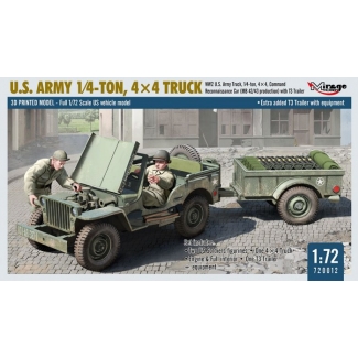 Mirage Hobby 720012 U.S. Army 1/4 ton, 4×4 Truck (1:72)