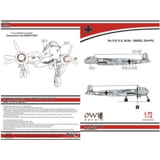 OWL DS72042 He 219 V-5 DH PU four blades propeller (light version) (1:72)