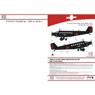 OWL DS72060 Ju 52/3m, A-701 bomber Switzerland (1:72)