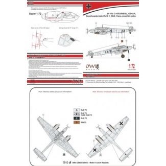 OWL DS72084 Bf 110 G-4/R3/R8/B2 G9+AA (H.J Jabs) (1:72)