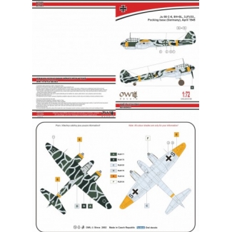OWL DS72109 Ju 88 C-6 dayfighter, 8H+SL, 3.(F)/33 (1:72)
