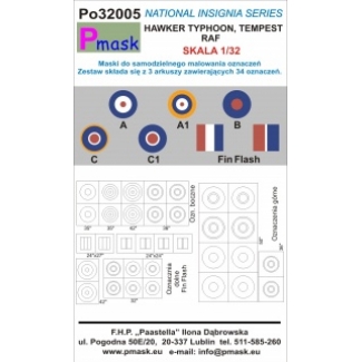Hawker Typhoon, Tempest RAF: Maska (1:32)