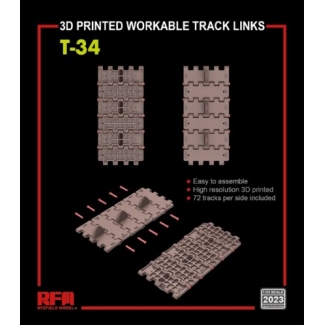 Rye Field Model 2023 3D Printed Workable Track Links for T-34 (1:35)