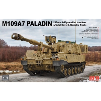 Rye Field Model 5129 M109A7 Paladin 155 mm Self-Propelled Howitzer with Workable Tracks (1:35)