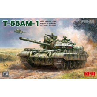 Rye Field Model 5147 T-55 AM-1 Main Battle Tank with Workable Tracks (1:35)