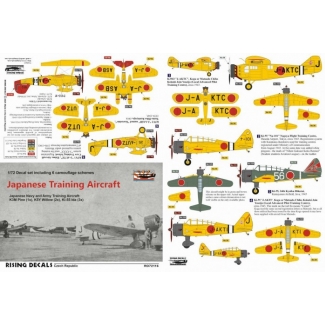 Rising Decals 72116 Jap. Training Aircraft Camouflage schemes and decals for K3M, K5Y and Ki-55 (decals for 6 a/c) (1:72)