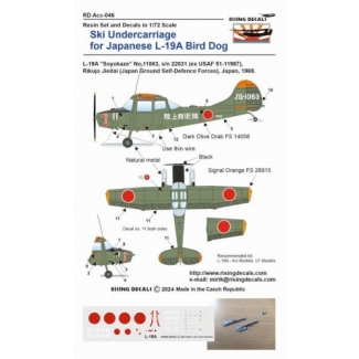 Rising Decals ACR046 Ski Undercarriage for Japanese L-19A (1:72)