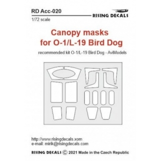 Rising Decals RDM000 Canopy mask for O-1/L-19 Bird Dog (AviModels Kit) (1:72)