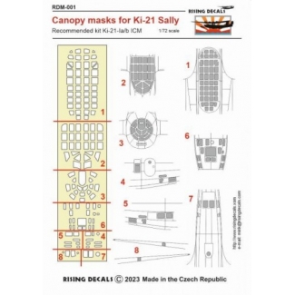 Rising Decals RDM001 Canopy mask for Ki-21-I (ICM kit) (1:72)