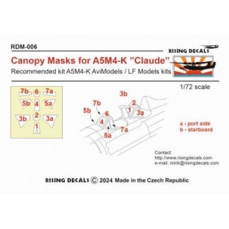 Rising Decals RDM006 Canopy mask for A5M4-K "Claude" (1:72)
