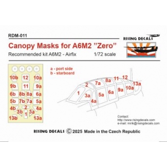Rising Decals RDM011 Canopy mask for A6M2 "Zero" (Airfix) (1:72)
