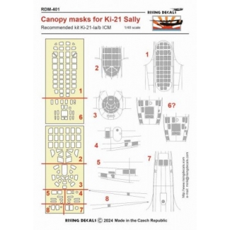 Rising Decals RDM401 Canopy mask for Ki-21-I "Sally" (1:48)