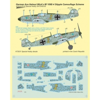 Bf 109E-4 German Ace H. Wick Decal Motley Camo (1:72)